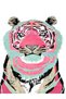 Pearl Collection Pink and Blue Detailed Tiger Pattern Woven Base Modern Decorative Carpet Inci31 - 4