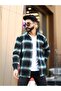 Lumberjack Shirt Striped Stand-Up Collar Buttoned