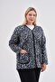 Black Gray Leopard Mom Cardigan Fleece