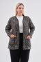 Polar Black Cream Leopard Cardigan with Zipper for Winter - 7