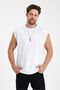 Zero Sleeve Oval Cut T-Shirt Comfortable Fit Wide Collar - 8