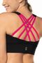 Black Neon High Support Back Detailed Covered Sports Bra