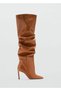 Leather Boots with Gathered Details - 3