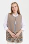Women's Knitwear Open Front Araboy Wool Vest K.Beige - 3