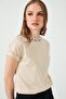Printed Collar Crew Neck Basic Knitted T-Shirt5864054 - 3