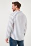 Band Collar Striped 100% Cotton Regular Fit Shirt Men's Shirt Cf23s126828 - 7