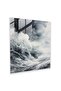 Gray Stormy Sea Glass Print - Grey, Home Decor, Glass Wall Art, Grey Theme