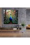 Wildlife Glass Painting, Colourful Peacocks, Wildlife, Glass Wall Art - 2