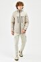 Men's Beige Fiber Water and Wind-Resistant Hooded Winter Coat & Parka - 2