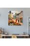 Vibrant Village Market Glass Painting, Village, Modern Art, Wall Decoration - 2