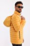 Men's Windproof Portable Warm Fiber-Filled Lightweight Inflatable Yellow Coat with Bag