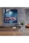 Futuristic Neon Village Glass Painting, Village, Neon Lights, Wall Decoration - 3
