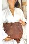 Single Compartment Black Women's Shoulder Bag - 100% Real Leather Handmade - 6