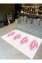 Pearl Collection Pink Powder Theme Lip Pattern Woven Base Modern Decorative Carpet Inci42 - 2