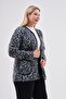 Black Gray Leopard Mom Cardigan Fleece - 2