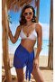 Cobalt Blue Tulle Pareo - Waist Tied - 2