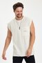 Waffle Fabric Zero Sleeve Filthy Cut Pocket T-Shirt Comfortable Fit - 3