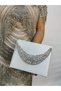 Women's Jewelled Satin Mother of Pearl Evening Clutch Chain Strap Hand Wedding Engagement Night Shoulder Bag - 4