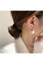 vip series anti tarnish pearl small hoop earrings exquisite earrings - 2
