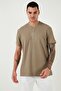 Men's T Shirt - Cotton, Relaxed Fit, Buttoned, Crew Neck5902737 - 5