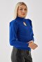 Window Detailed Sweater Cobalt Blue - 3