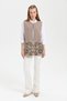 Women's Knitwear Open Front Araboy Wool Vest K.Beige