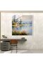 Calm Lakeside Village, Glass Painting, Village, Modern Art - 3