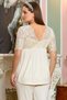 25130 Women's Cream Lace Dressing Gown 3-Piece Viscose Maternity Pajama Set - 4