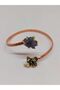 Tanzanite stone flower motif copper bracelet (53032) - 2