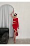 Single Sleeve Slit Detailed Dress - with Waist Band - 2