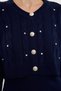 Navy Blue Maxi Stone Detailed Hair Braided Cardigan Knitwear Dress Tedaw25El00018 - 2