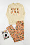 Orange Printed Regular Fit Knitted 100% Cotton Pajamas Set Tmnaw25Pt00041