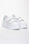 Women's Thick Sole Sports Velcro Strap White Shoes - 4