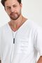 V-Neck Dirty Cut Detailed Pocket Short Sleeve T-Shirt Comfortable Cut - 7