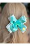 Design Luxury Aqua Green White Pearl Layered Bow Cute Dolphin Fish Fancy Automatic Clip Buckle - 2