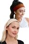 2-Pack Sports Headbands - Women & Men Sports Tennis Yoga Running Makeup Skin Face Washing Hairband Set