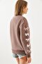 Women's Brown Three Thread Shaded London Life Graphic Printed Sweatshirt Mbhs004 60601004 - 5