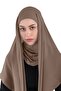 وشاح شيفون بيضاوي الشكل مع حجاب داخلي - ST 111 ( 2911109 )