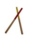Wooden Rhythm Stick 1 Pair 30 cm Yellow Red