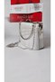 Women's Silver Stoned Satin Shoes and Bag Combination (Buy Size Large) - 5
