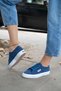Women's Linen Casual Sports Shoes Denim Blue - 2