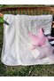 Plush Welsoft Winter-Spring Double Sided Layered Baby Girl Blanket / Pink with Stars - 3