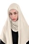 وشاح شيفون بيضاوي الشكل مع حجاب داخلي - ST 111 ( 2911112 )