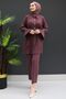 Dried Rose Pleated Trousers Set - 2