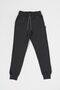 Black-Anthracite Thick Cotton Elastic Waist and Leg Pocket 2-Piece Girl's Sweatpants - 4