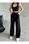 Lycra Palazzo Trousers with Wide Leg and Velcro Front - 2
