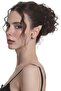 Women's Gold Color Lacquer Plated Rhinestone Leaf Stylize Left Ear Earcuff & Cartilage Earrings - 6