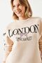 Women's Beige Three Threaded London Life Graphic Printed Sweatshirt Mbhs004 60601004 - 3
