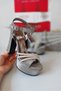 Women's Platinum Stoned Satin Shoes and Bag Combination (Buy Size Large) - 5