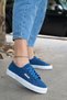 Women's Linen Casual Sports Shoes Denim Blue - 4